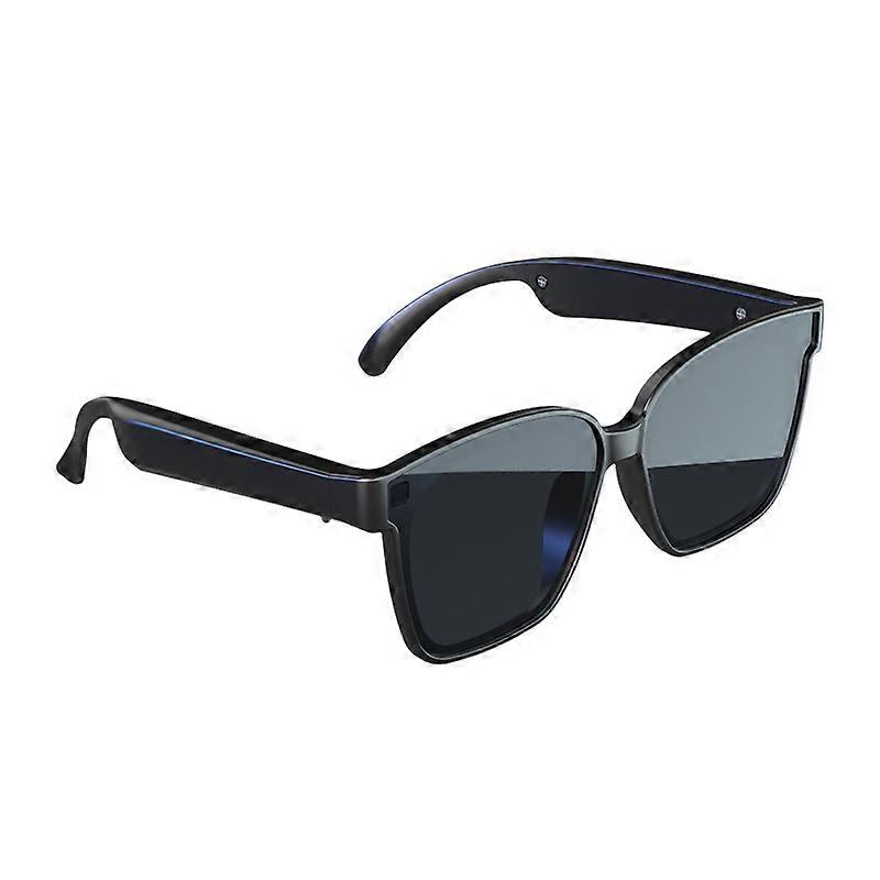 Smart Glasses with Bluetooth Speaker for Men and Women, UV Protection Smart Sunglasses with Voice Control and Open Ear Sound, Black