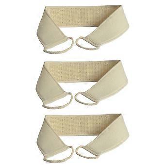 3pcs Eco-Friendly Exfoliating Bath Scrubber Set - Loofah & Cotton Back Strap for Deep Skin Cleaning & Massage