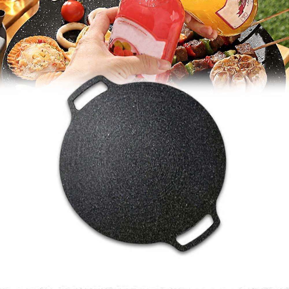Non-stick Round Baking Pan, Upgrade Grill Pan for Indoor Cooking, Grill Korean Pan Compatible for Induction, Gas & Electric Stove