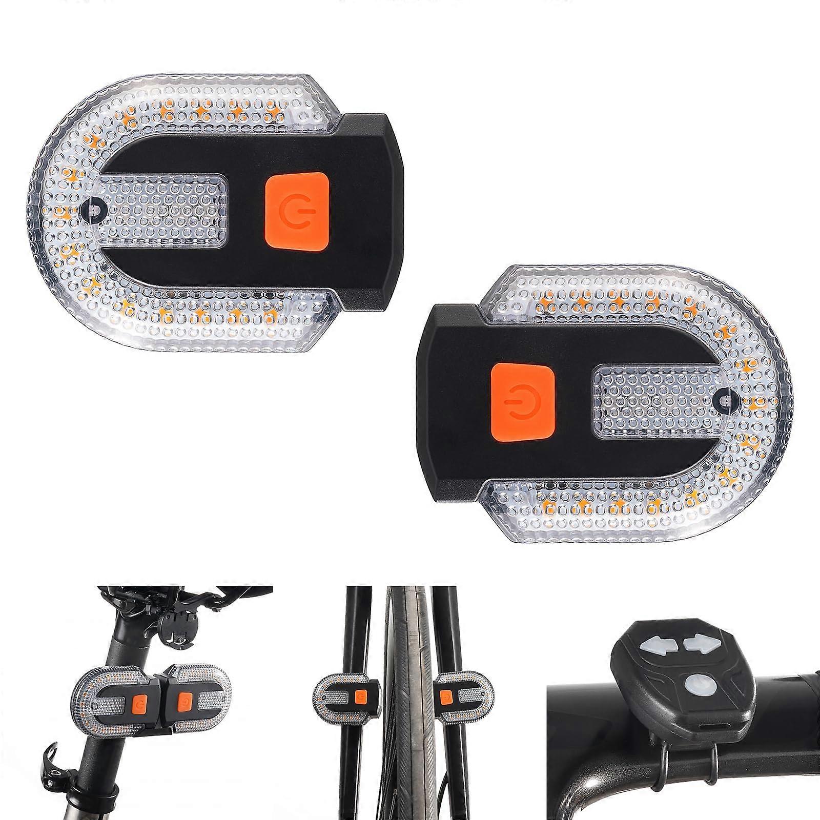 Wireless Turn Signals Bike Tail Light with Alarm USB Rechargeable for E-Bike & Bicycle