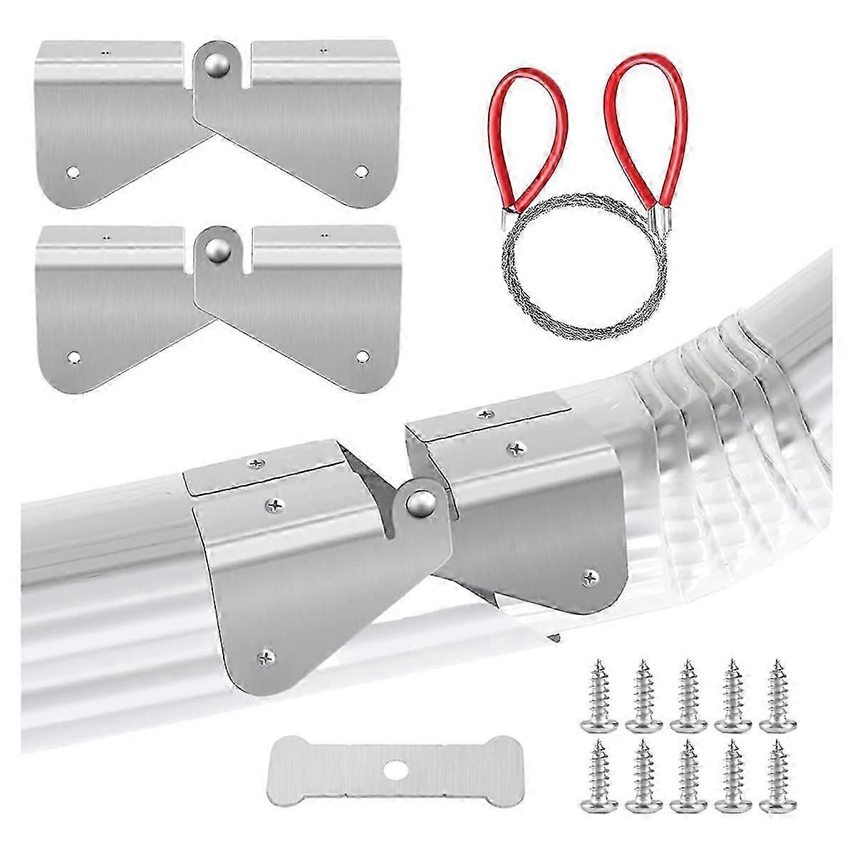 Gutter Downspout Hinges,1 Pair/2 Pcs Gutter Extension Hinge,Down Spout Drain Extension Hinge,for Square Rectangle Gutter