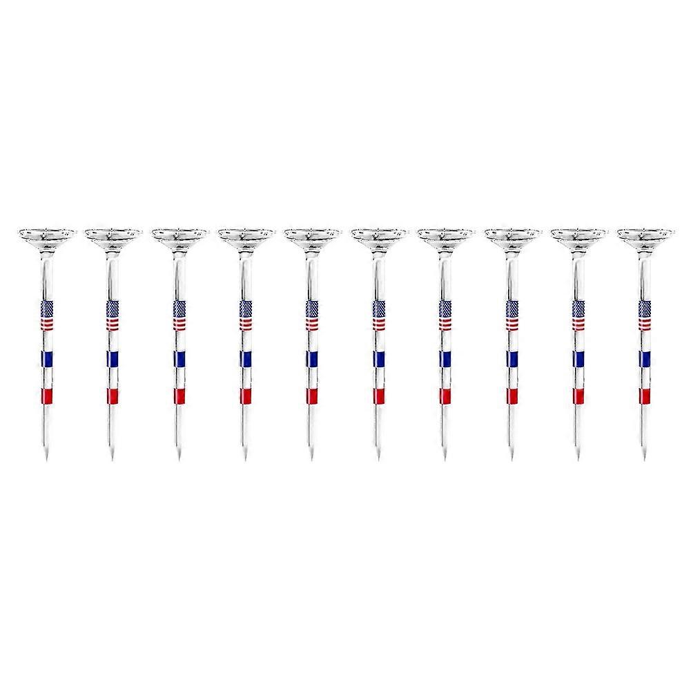 Usa Flag Golf Tees 10-pack, 3.25", Durable, Anti-slip, Unbreakable, Low