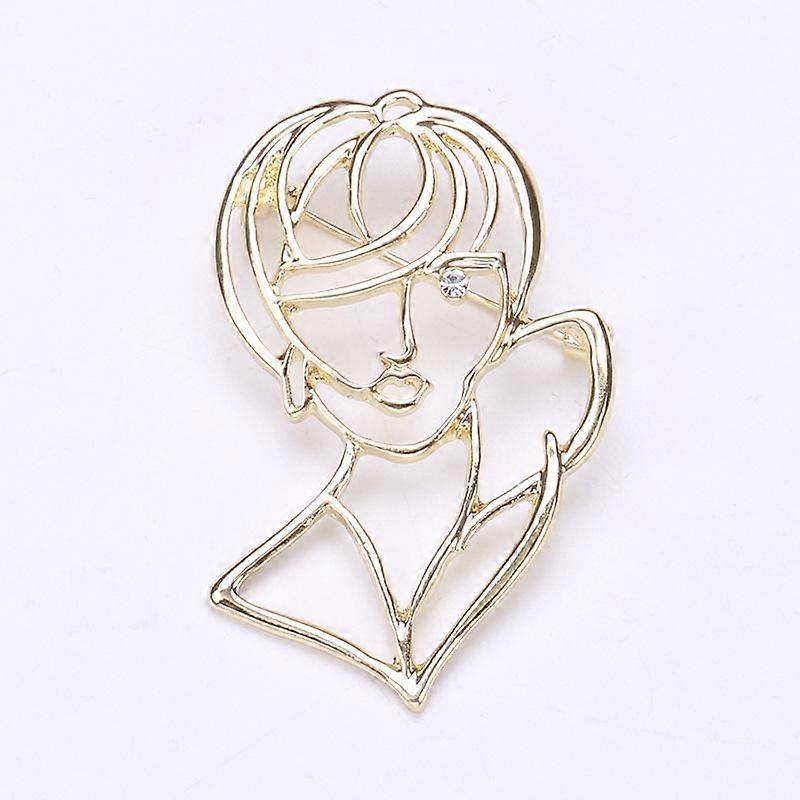 Creative Simple Retro Hollow Portrait Brooch Alloy Electroplating Personalized Corsage