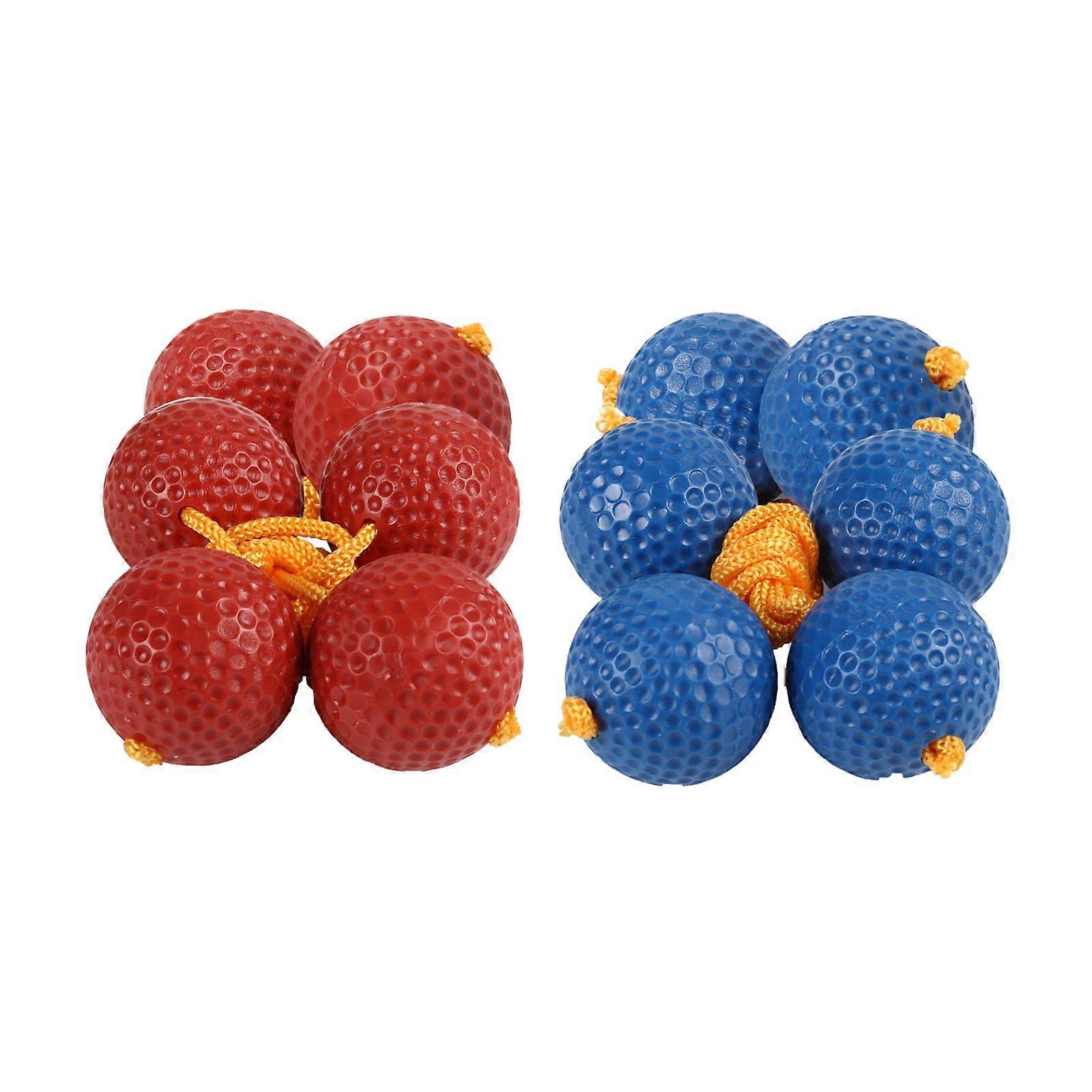 Stair Balls - 6 Pack Real Golf Ladder Throwing Balls, 3 Red and 3 Blue for Staircase Game, Durable and Fun