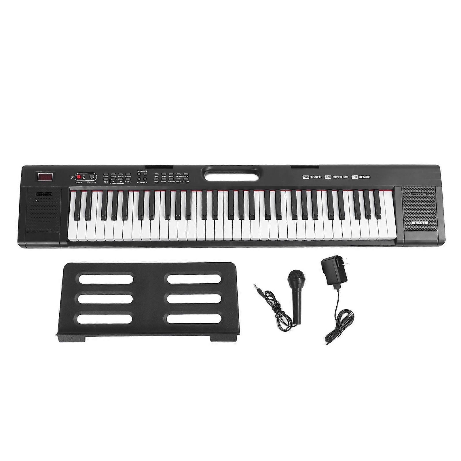 Piano Keyboard 61 Keys Electric Handheld Portable Sounds 200 Rhythms 60 Demonstration Songs for Beginners