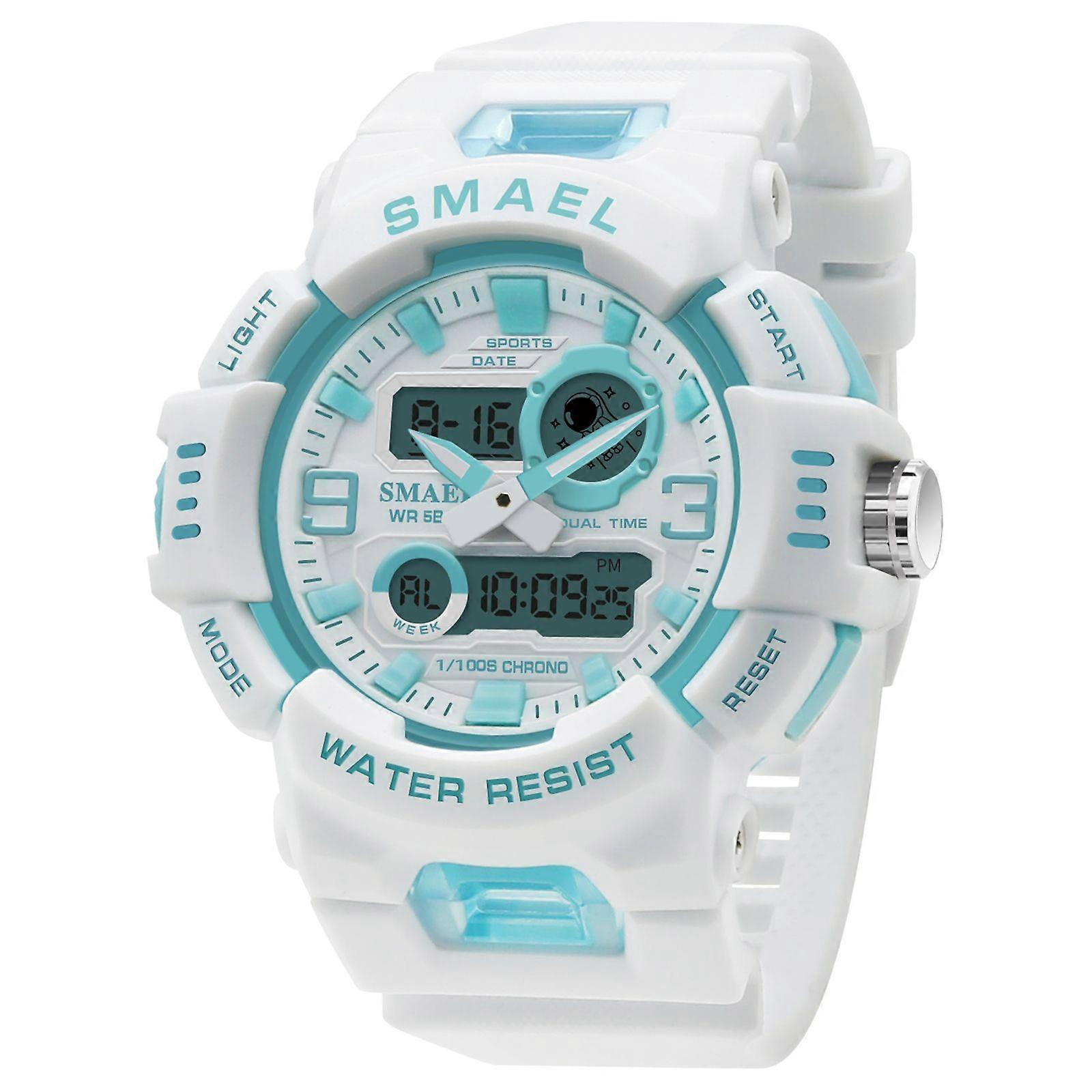 Γυναικεία ρολόγια Quartz SMAEL Sports Watches 50M Αδιάβροχα ρολόγια χειρός Dual Time Fashion White Clock 8083 Lady Watches Digital