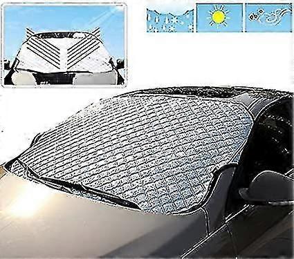 車の折りたたみ式サンシェードスクリーン雪氷カバーデフレクターフロントガラスウィンドウサンバイザーヒートUVレイリフレクターブロック保護車のトラックSUVバン(余分な