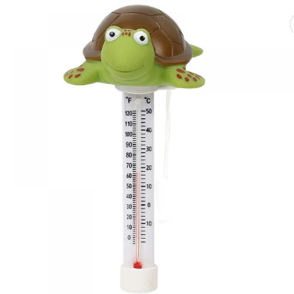 Aquarium Thermometer Floating Pool Thermometer, Large Size Easy Read For Water Temperature With String(Turtle)