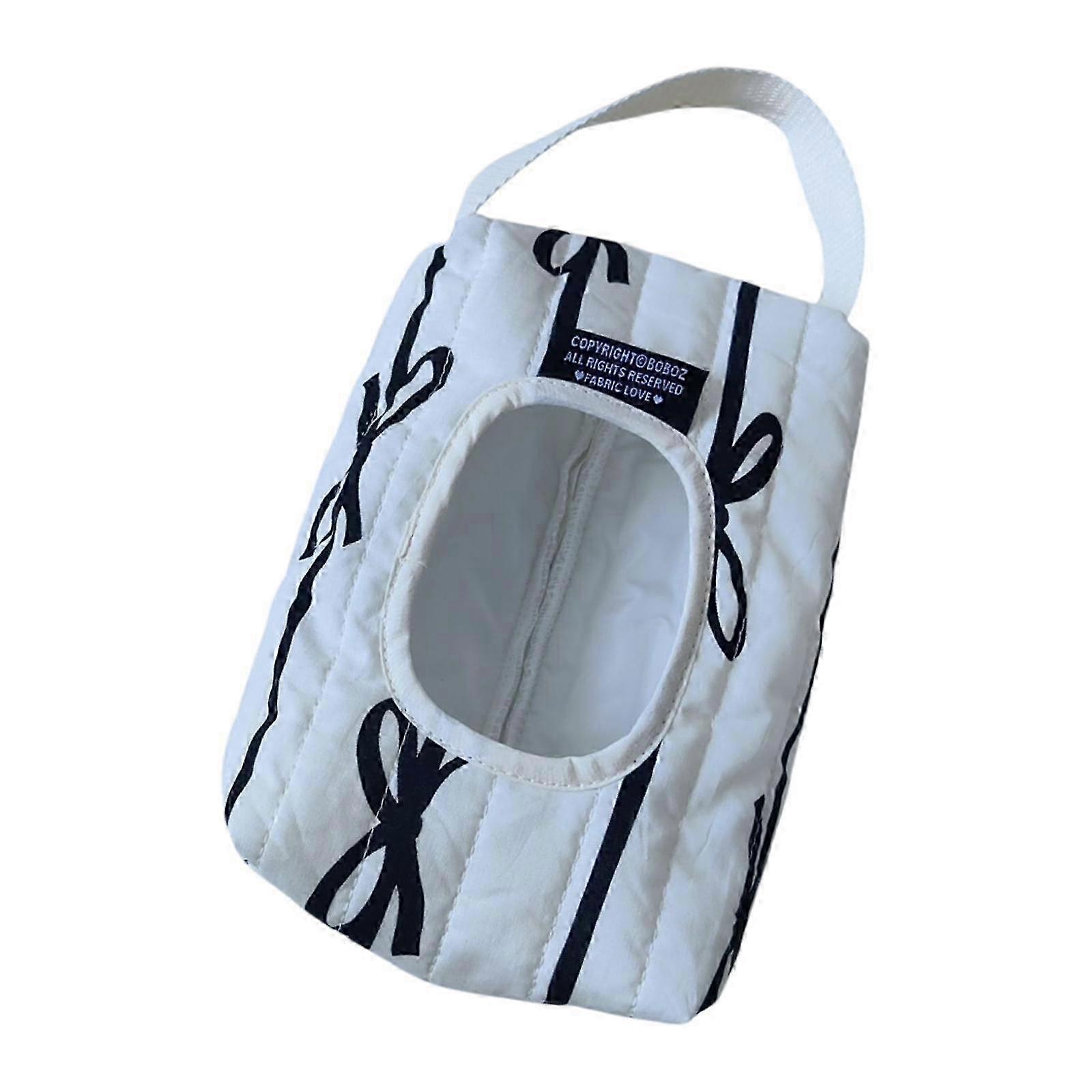 Wipes Dispenser Wet Wipe Pouch Reusable Portable with Bowknot Pattern Tissue Box Tissue Storage Bag for Hiking Travel Camping-color: White
