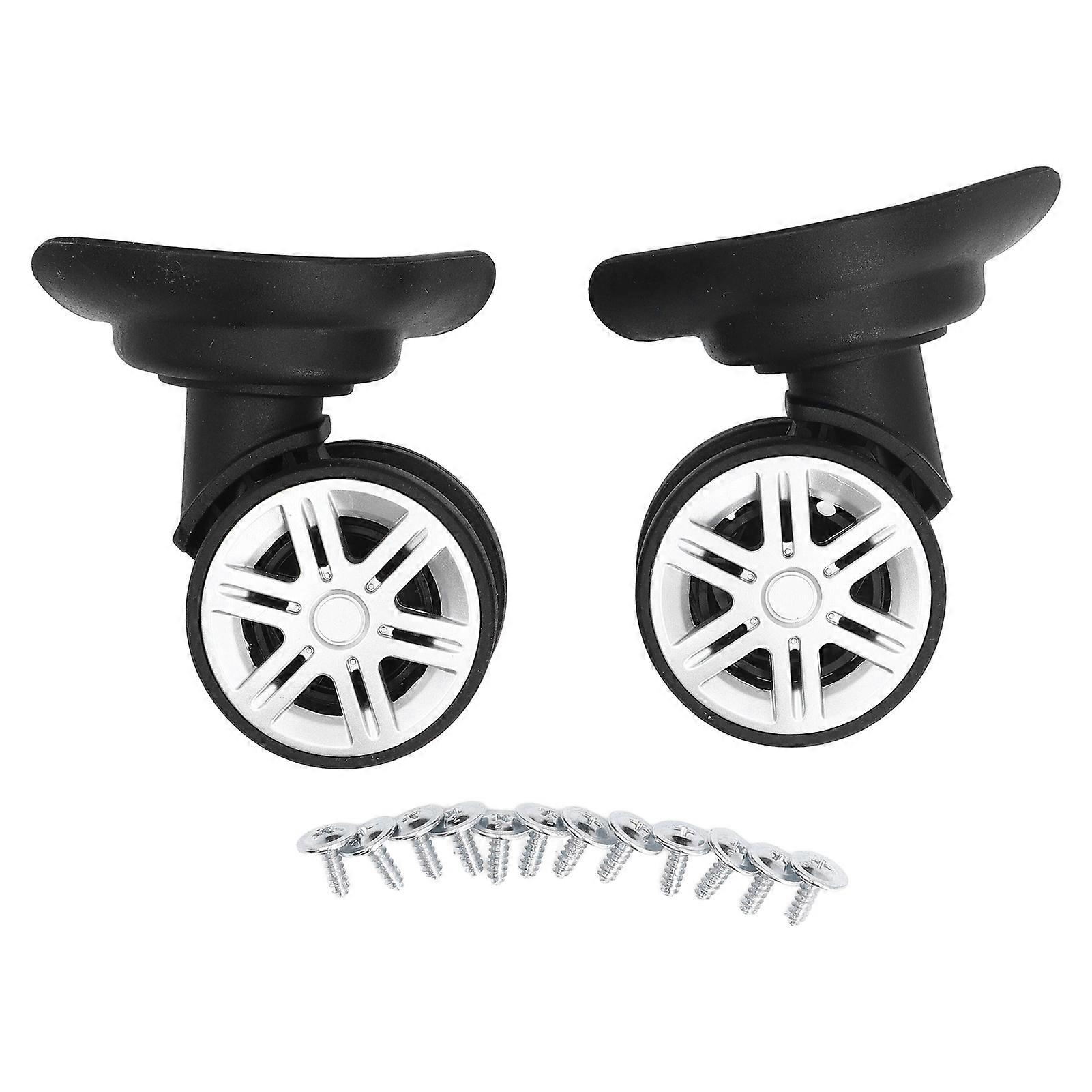 1 Pair Black 360 Degree Replacement Casters Universal Wheels for Rolling Suitcases