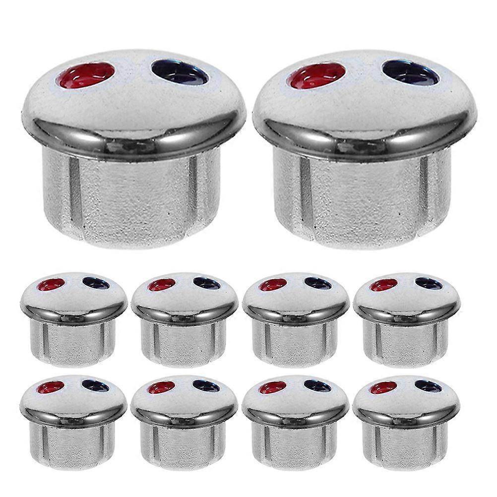 10pcs Faucet Handle Labels Hot Cold Water Markers Easy Install Hot and Cold Water Indicator Buttons for Kitchen Bathroom Faucet Replacement Labels for