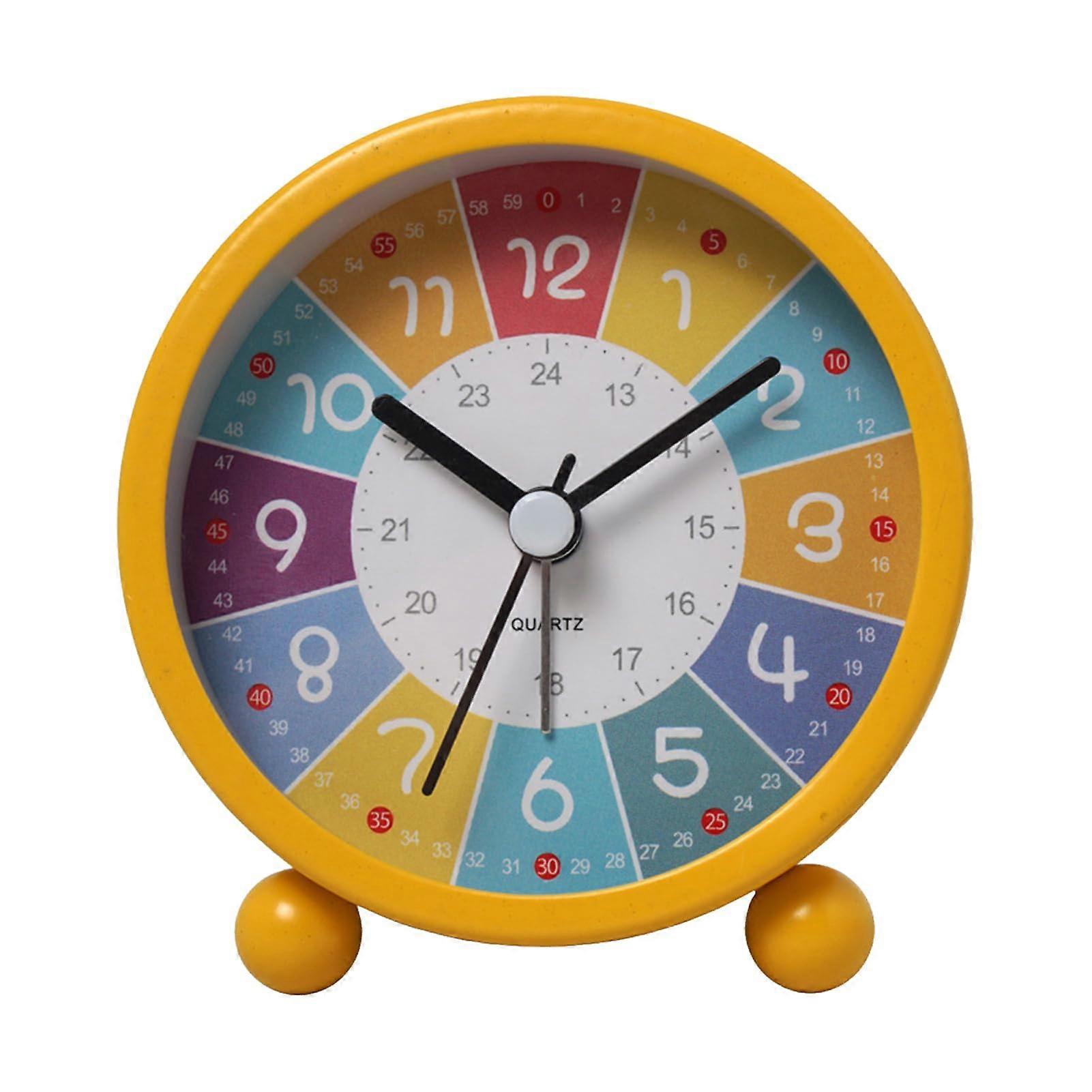 Learning Clock for Kids, Analog Alarm Clock for Time Learning (Yellow)