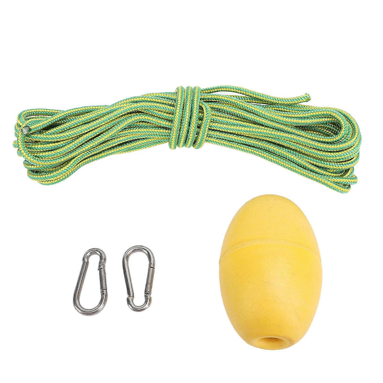 Heavy Duty Kayak Float Rope Tow Line Marker Buoy Drift Sock Harness Boat Accessories Yellow Float Ball Yellow and Green Rope