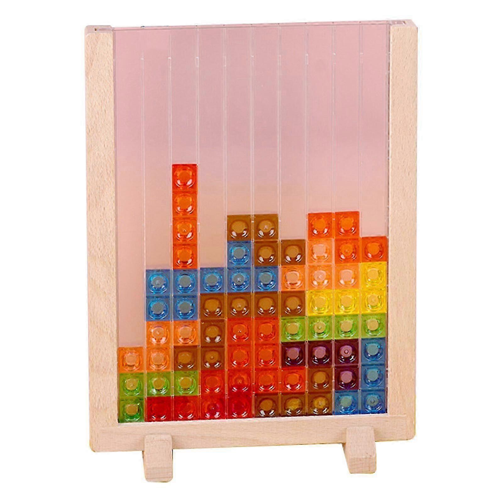 New Tetris Tangram,children's Colourful Wooden Tangram Jigsaw Puzzle Box Brain Games For Children First Educational Gift - Ya