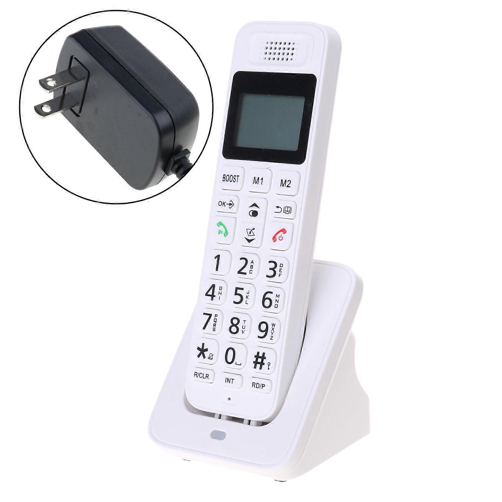 D1018 Telephone Low Radiation Digital Wireless Phone with LCD Display Stable signal Reduce Interferences White
