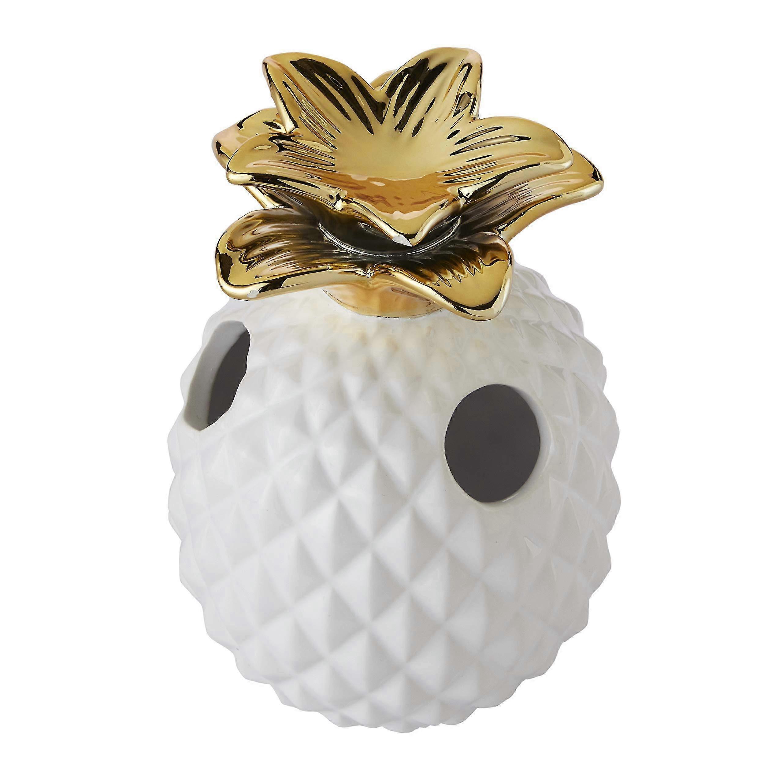 Golden Pineapple Toothbrush Holder for Bathroom Decor