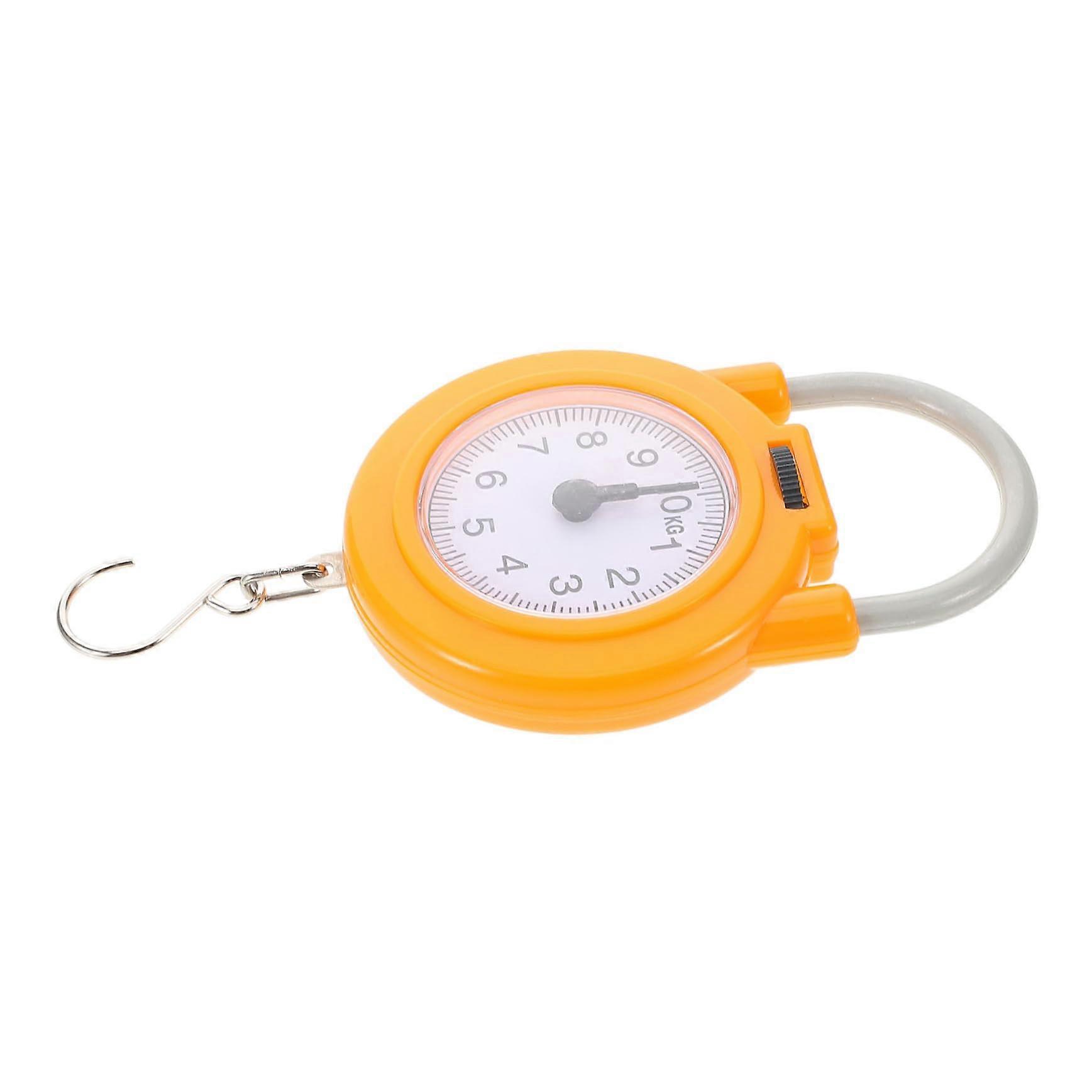 Intelligent Electronic Hanging Scale for Luggage - Metal Yellow Baggage Weight Scale with Hook, Compact Design