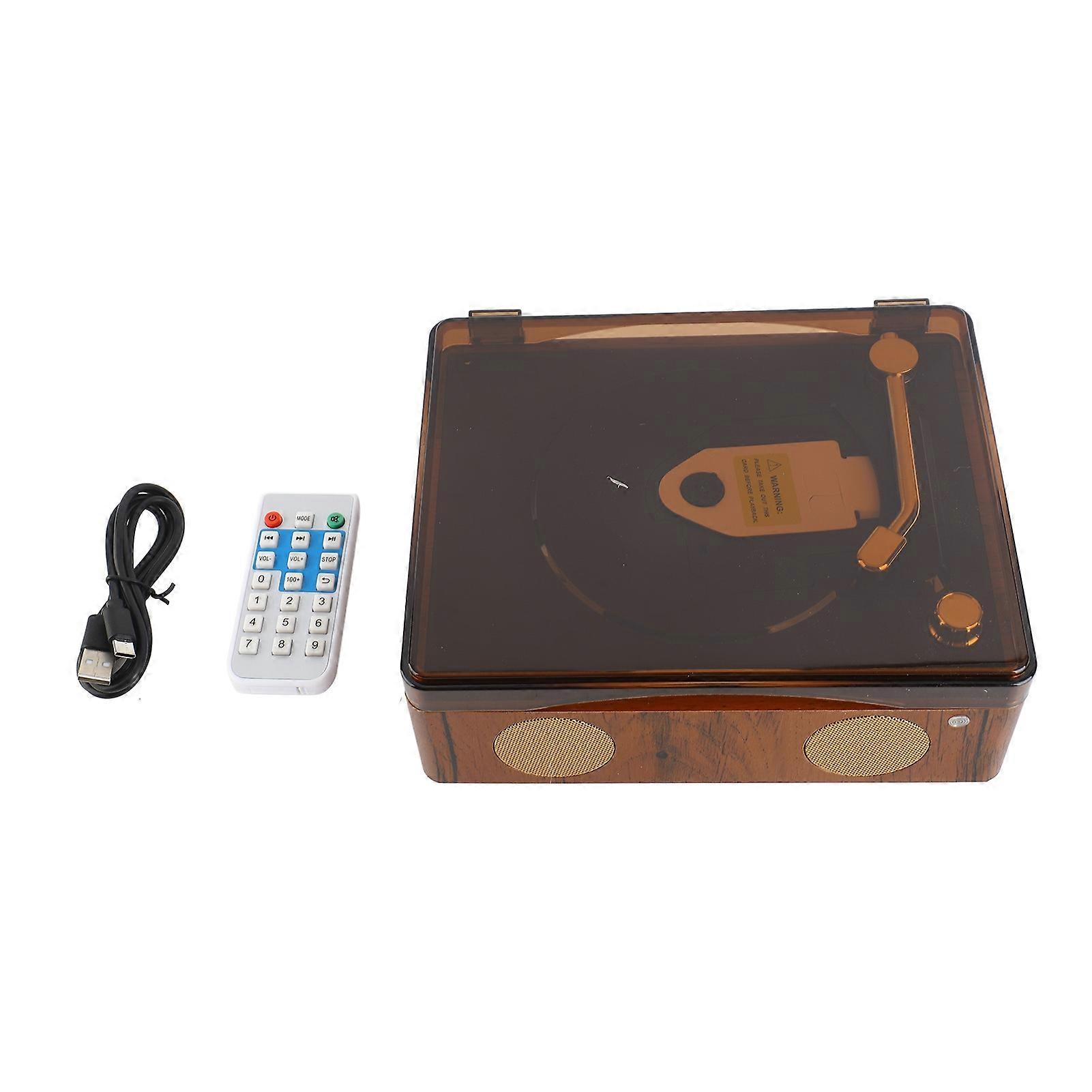 Retro CD Player with Vintage Wood Design, Multifunctional, Rechargeable, Remote Control