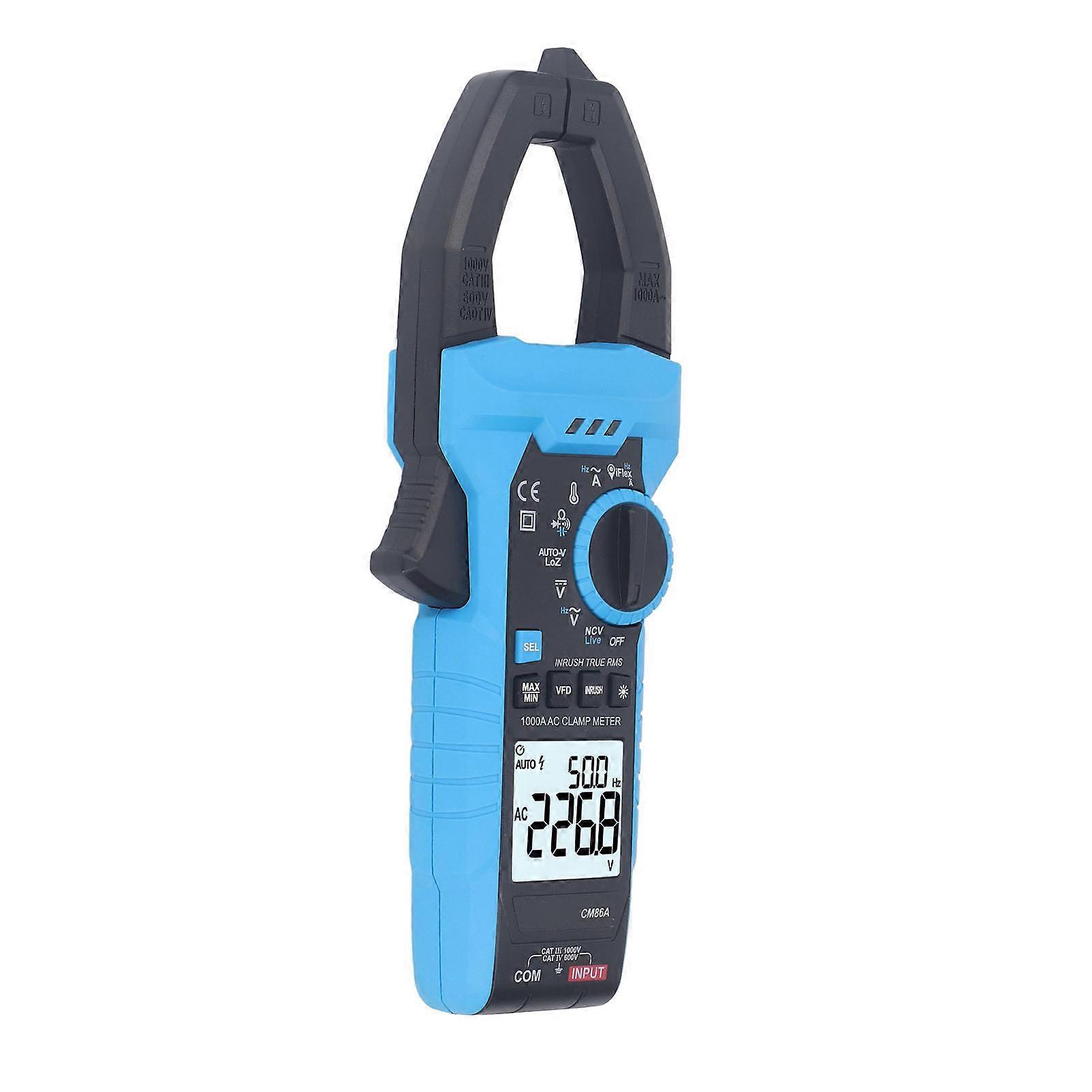 Digital Clamp Meter Multimeter 1000A AC DC Current Voltage Temperature Capacitance Resistance Diodes Continuity Tester 