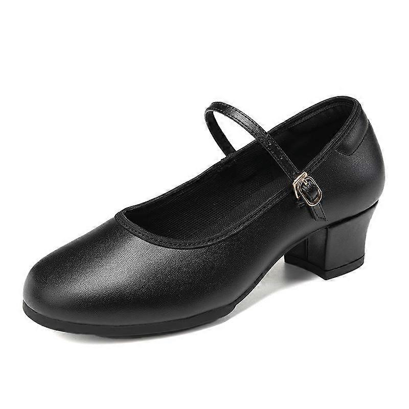 Femei Pantofi de dans modern Vârf închis Talpă moale Tocuri medii Pantofi de dans de sală