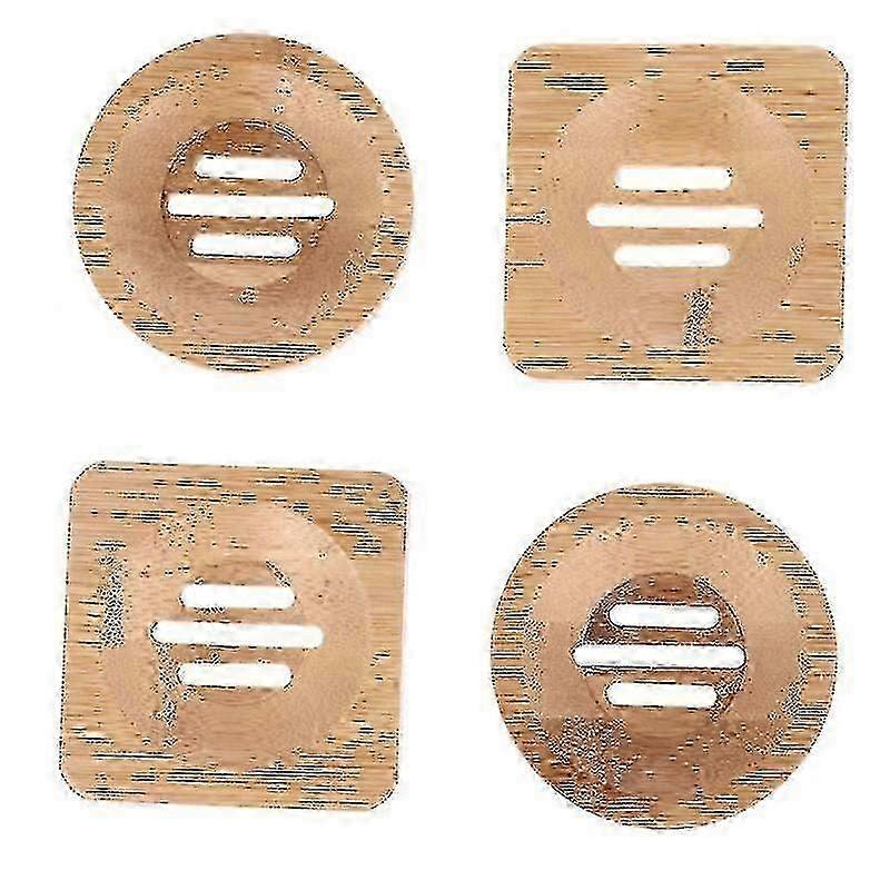 4 stks bamboe zeepbakjes, natuurlijke houten zeephouder