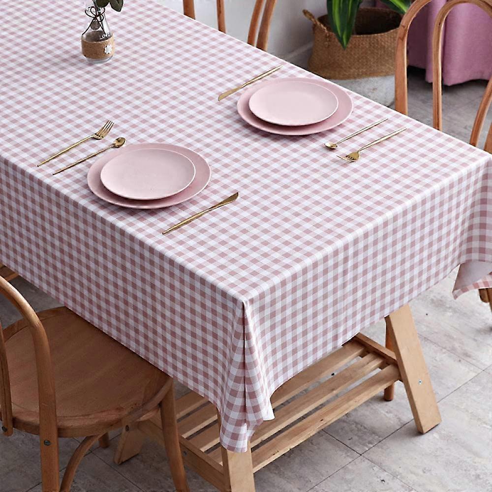Garden Tablecloth Wax Tablecloth PVC Tablecloths Rectangular WaterRepellent Wipe Clean Pink A 100 × 160 cm