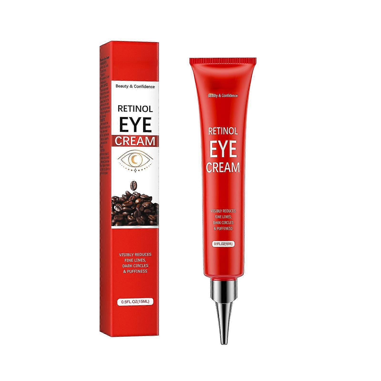 Retinol Caffeine Eye Cream, Eye Cream for Dark Circles and Puffiness, Anti-Aging Eye Cream, Reduce Fine Lines
