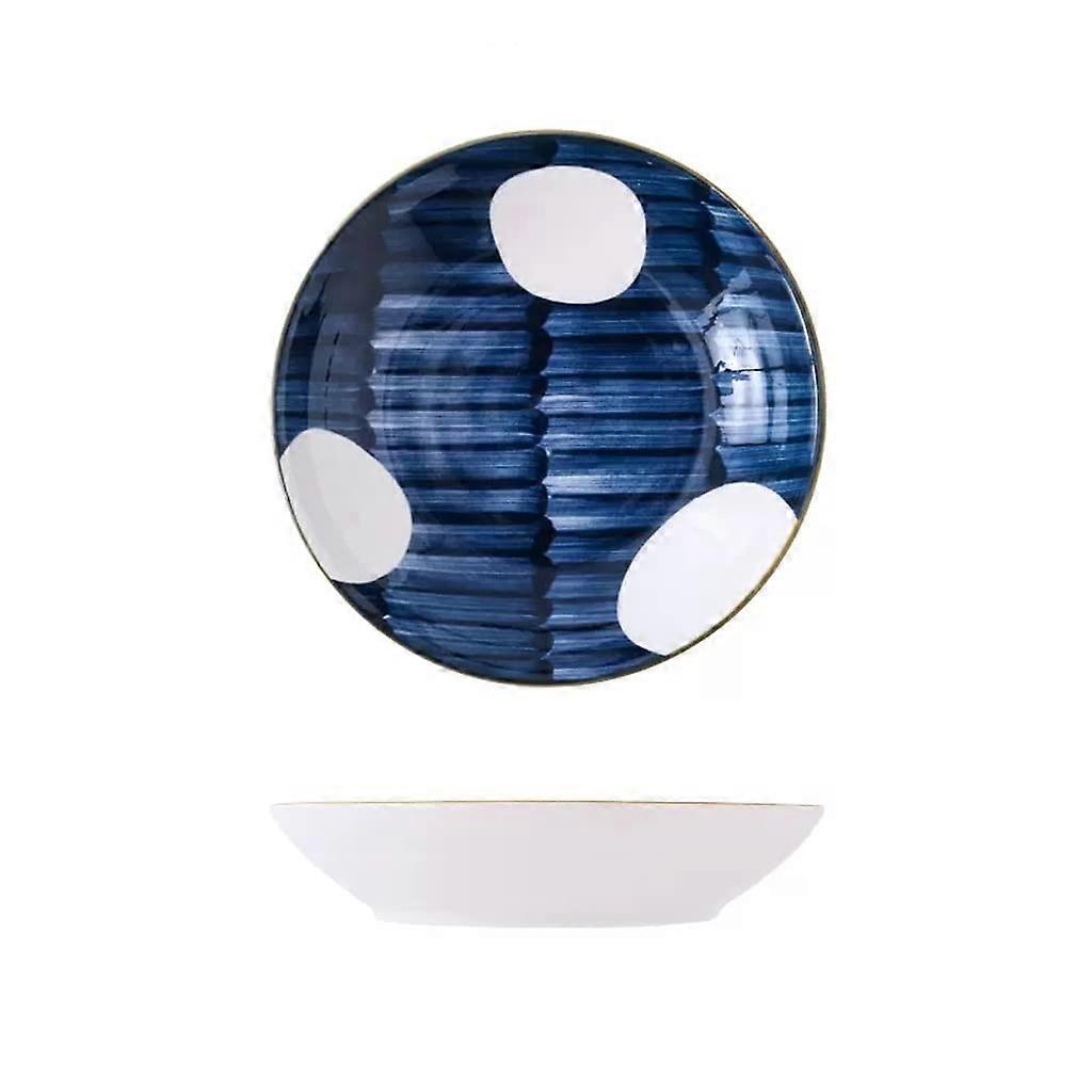 Soup bowl, vegetable plate, ceramic, simple deep plate, salad plate, creative (color: A, size: L)