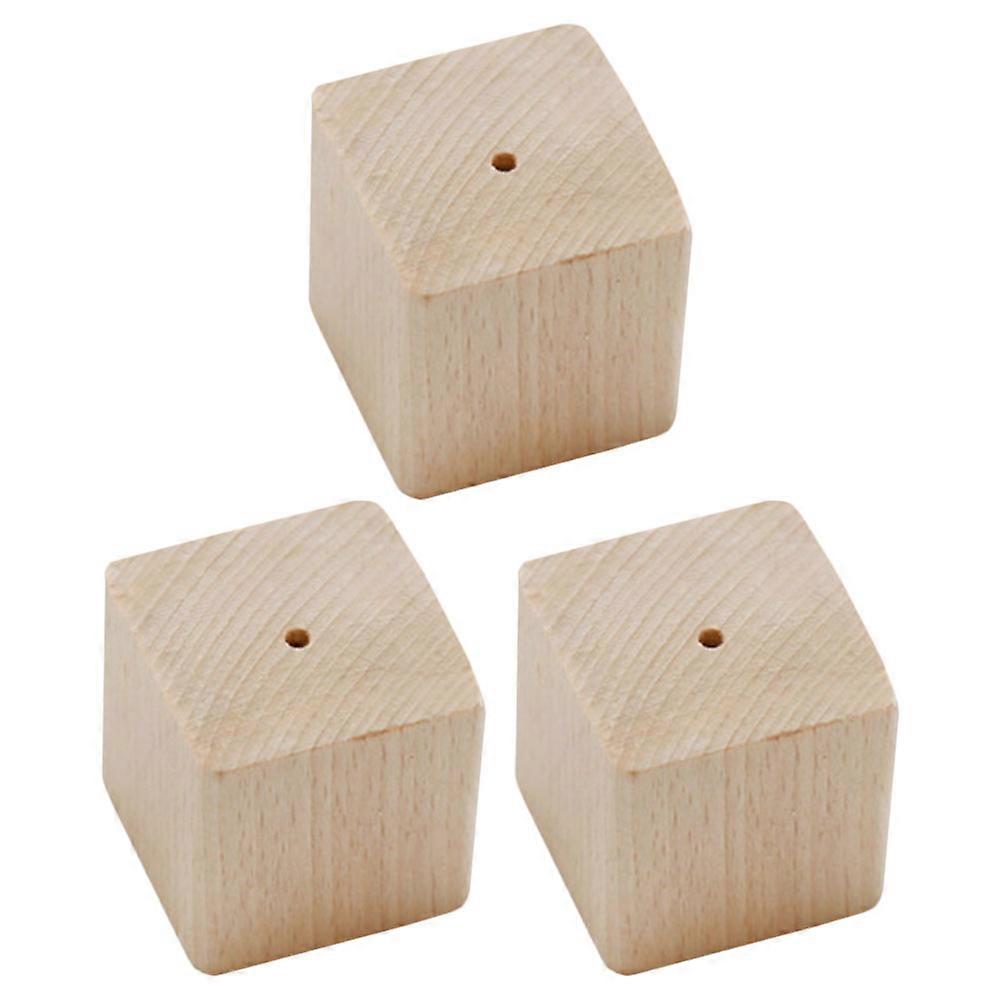 2Pcs Wooden Nail Table with Decorative Bases and Table Set in Wood Color