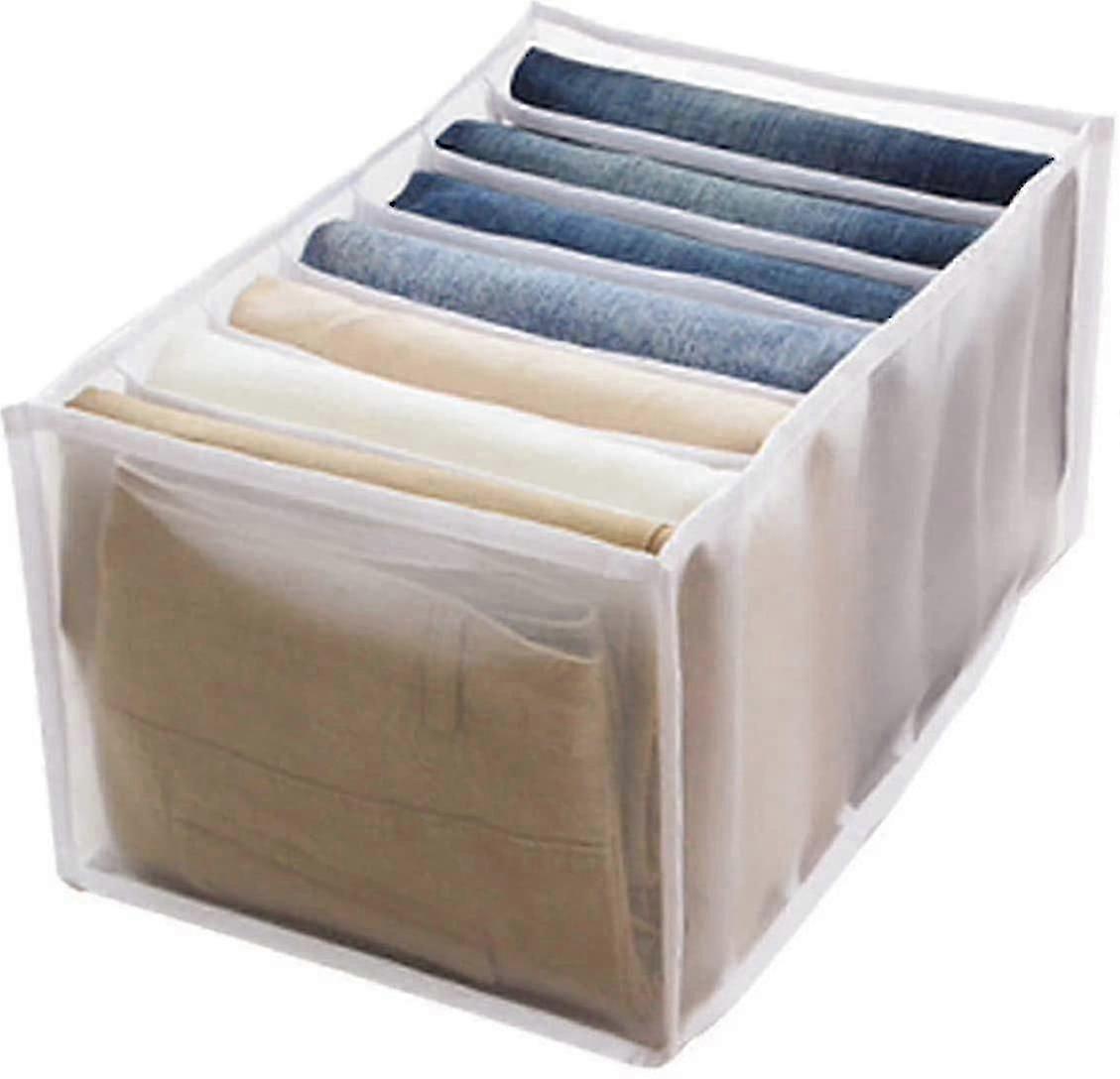 7 Grids Washable Wardrobe Clothes Organizer,jeans Compartment Storage Box 36*17*12