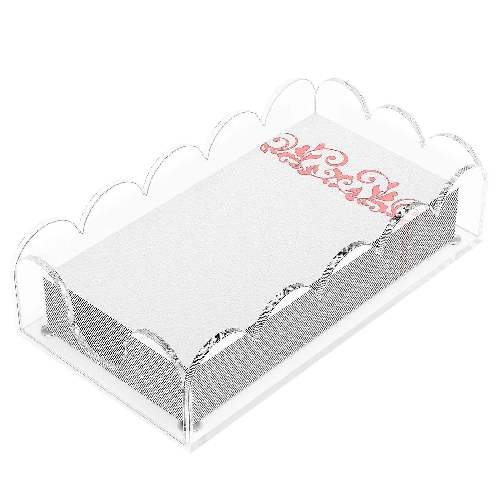 Acrylic napkin holder, transparent towel rack, modern tissue container, 22.9 x 13 x 6.1 cm, nonslip base, slim for table, kitchen