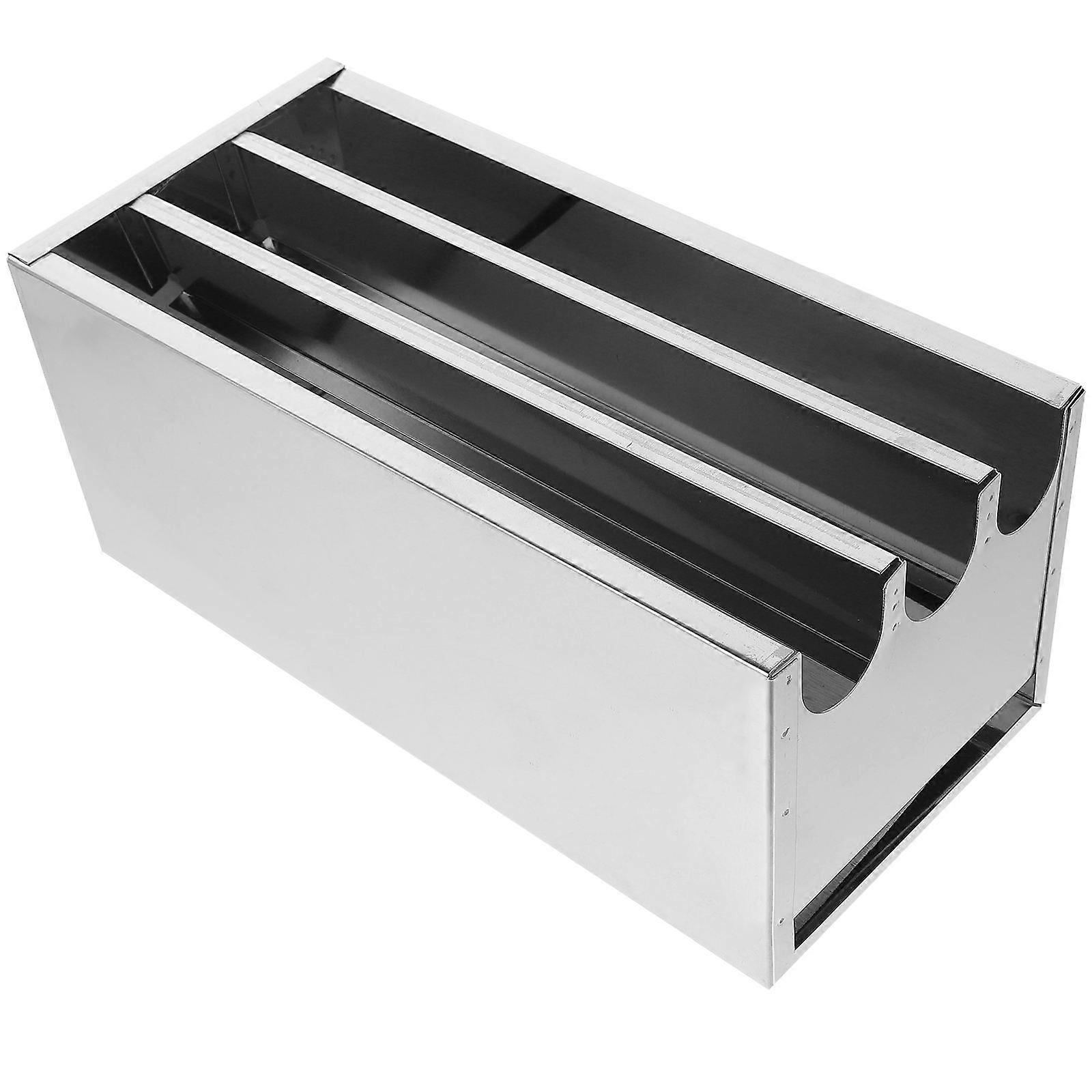 Stainless Steel Storage Holder Rectangular Magnetic Base Silver 26X12X11CM Ventilation 1Pack