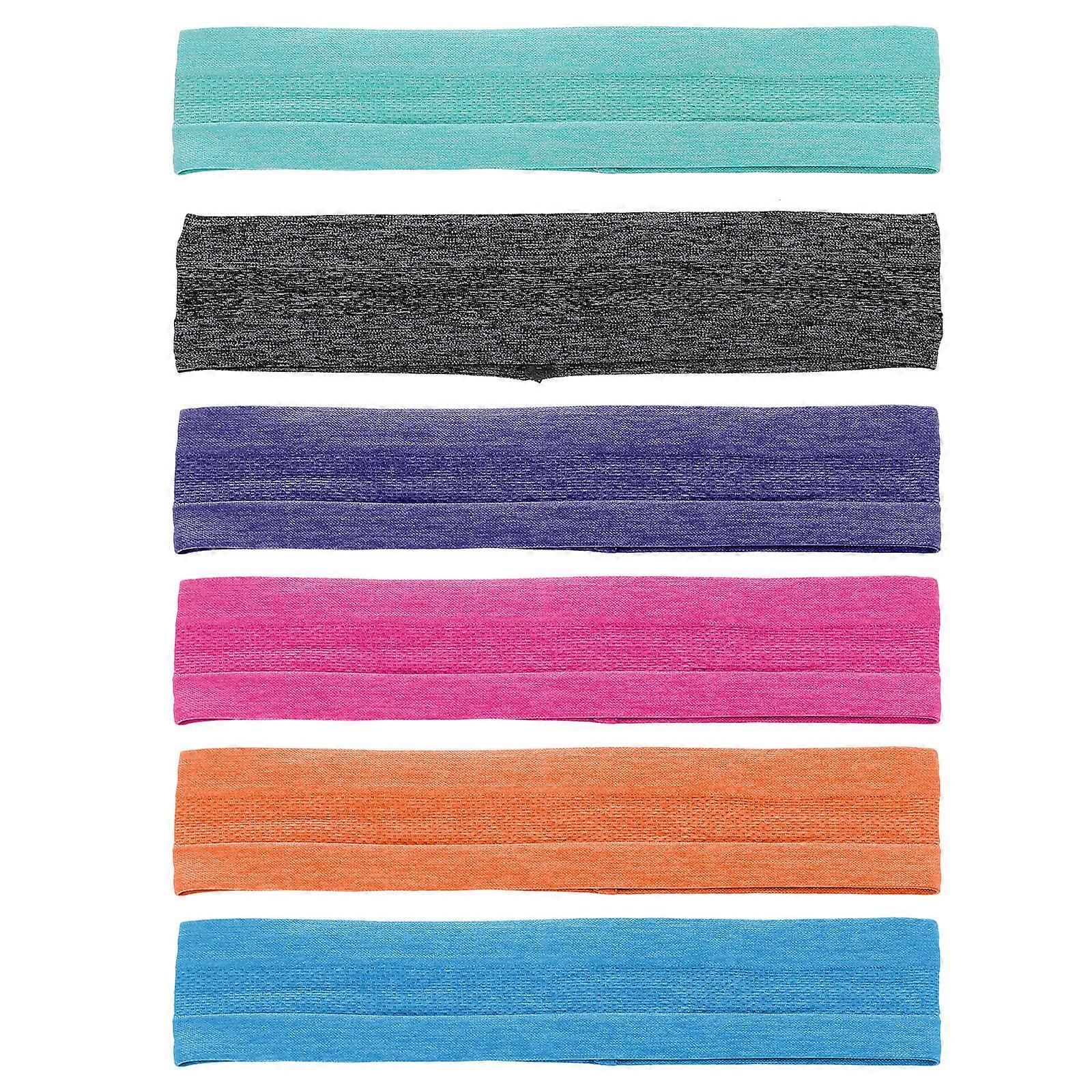 6pcs Elastic Sweatbands for Women Non Slip Headbands for Yoga, Running, Gym & Sports Activities to Keep Face, Hair and Forehead Dry