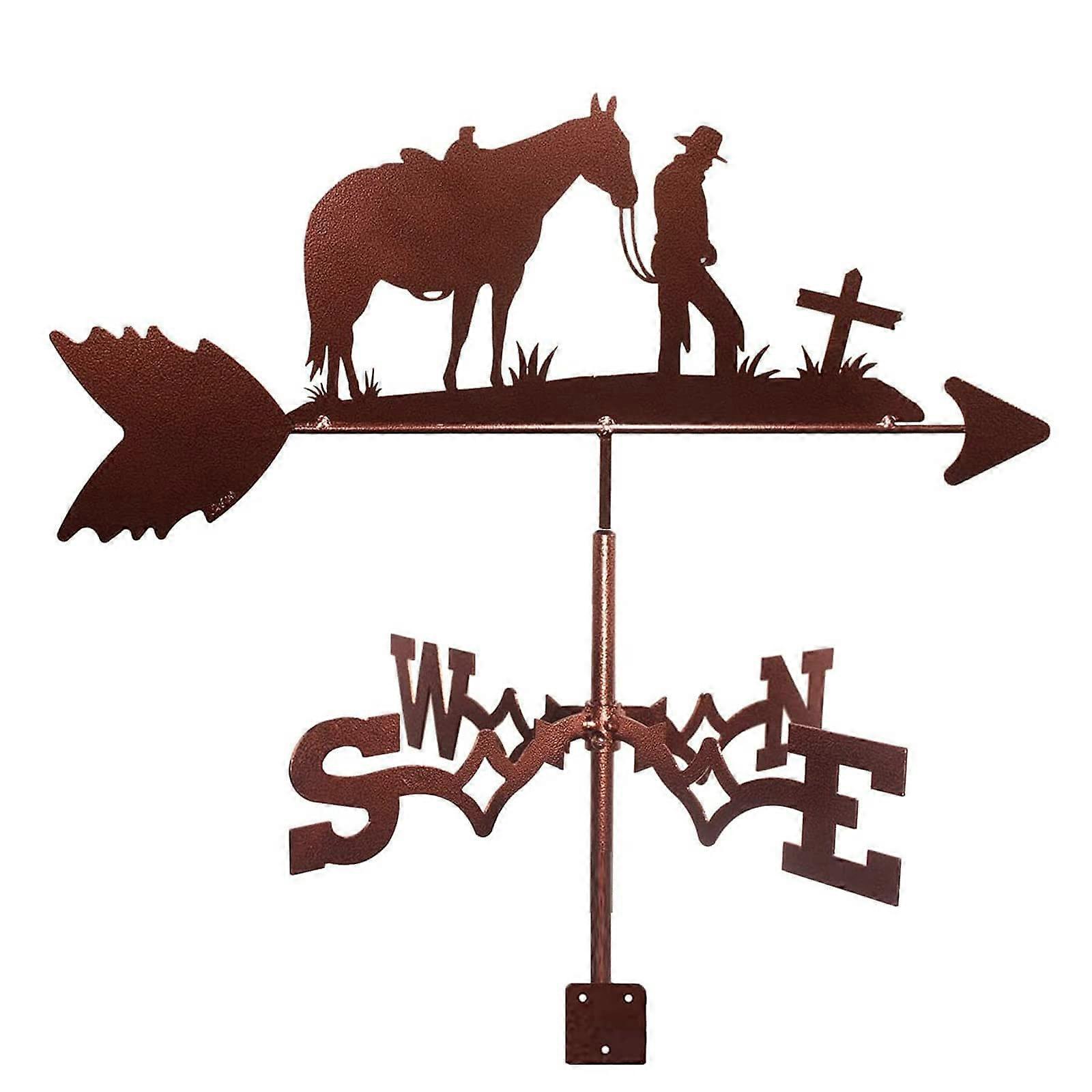 Wind vane with animal silhouette, roof mounting, wind direction indicator, farm scene Ref: 6619
