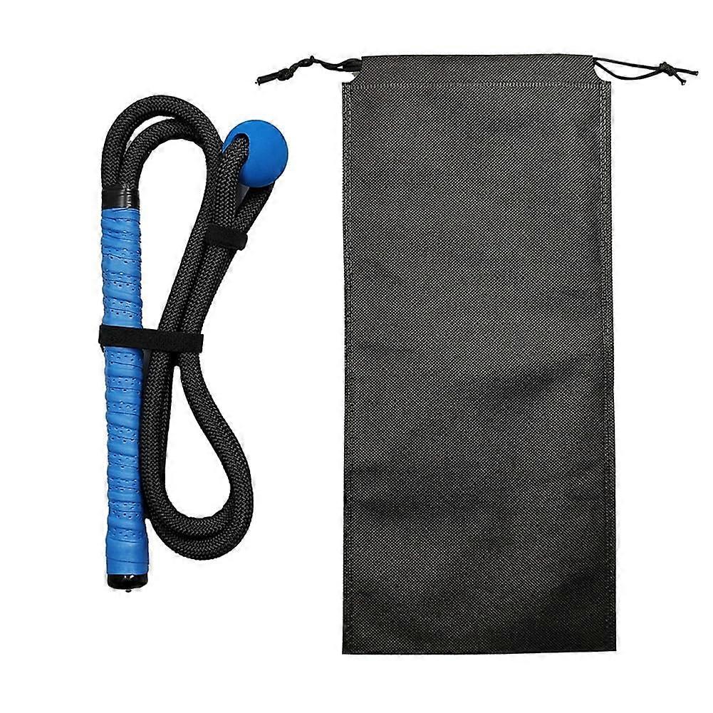 Golf swing ropetraining aid, fitness equipment, trainer with Evaball for practicing from posture correction exercises, blue