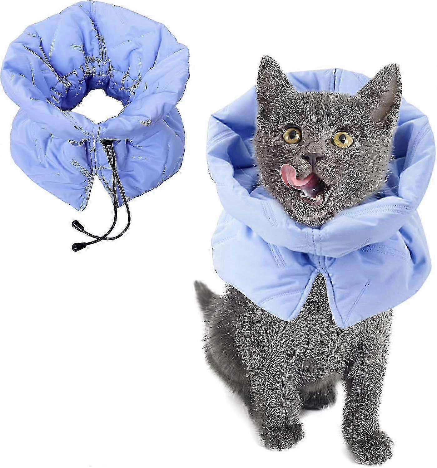 Cat Recovery Collar, Soft Adjustable Cat Cone Alternative, After Surgery Stop Licking and Daily Use (Neck girt 6.3"-9.1")