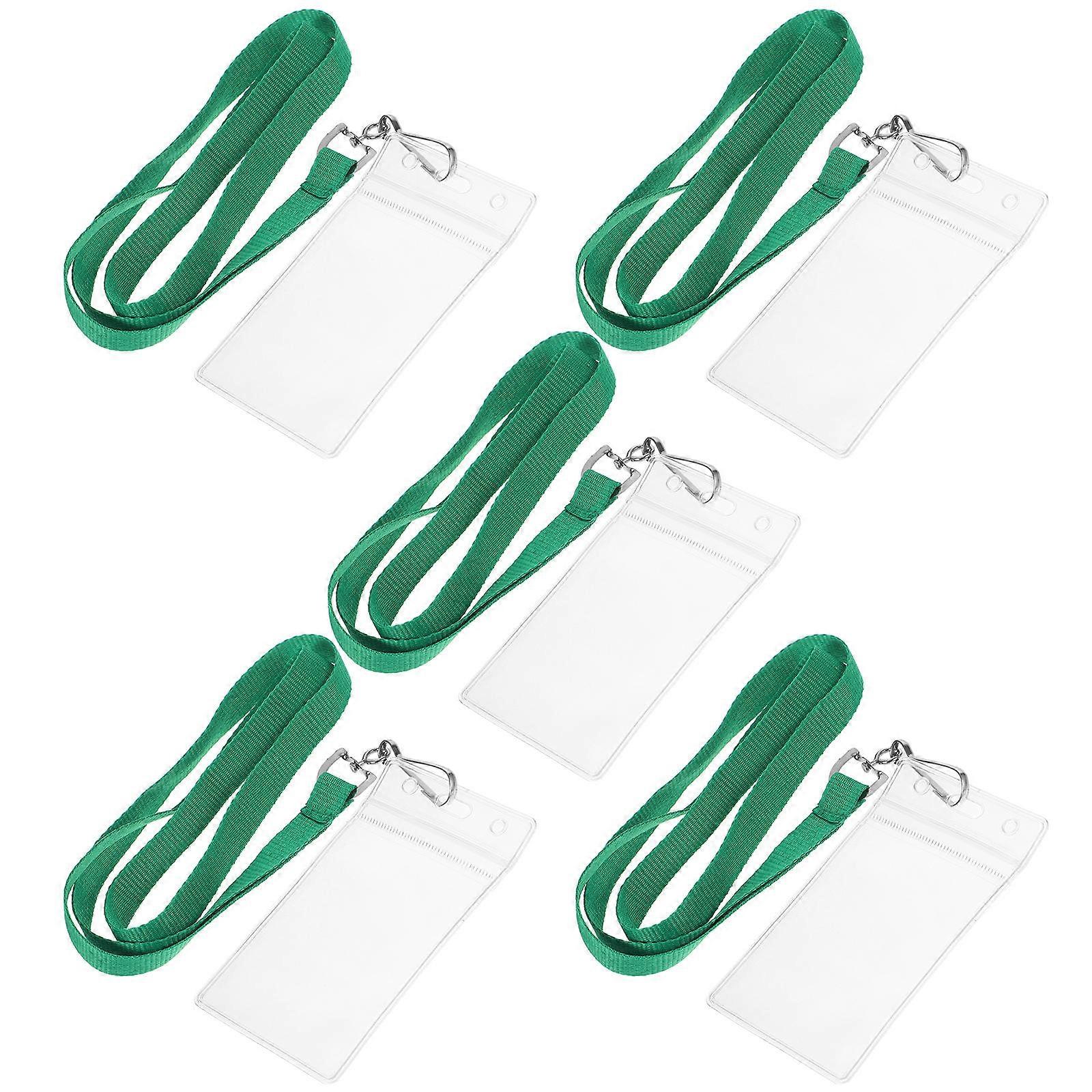 5 Sets ID Badge Holder with Lanyard Neck Strap for ID Cards, Game Cards, and Photos – Lightweight and Safe Design