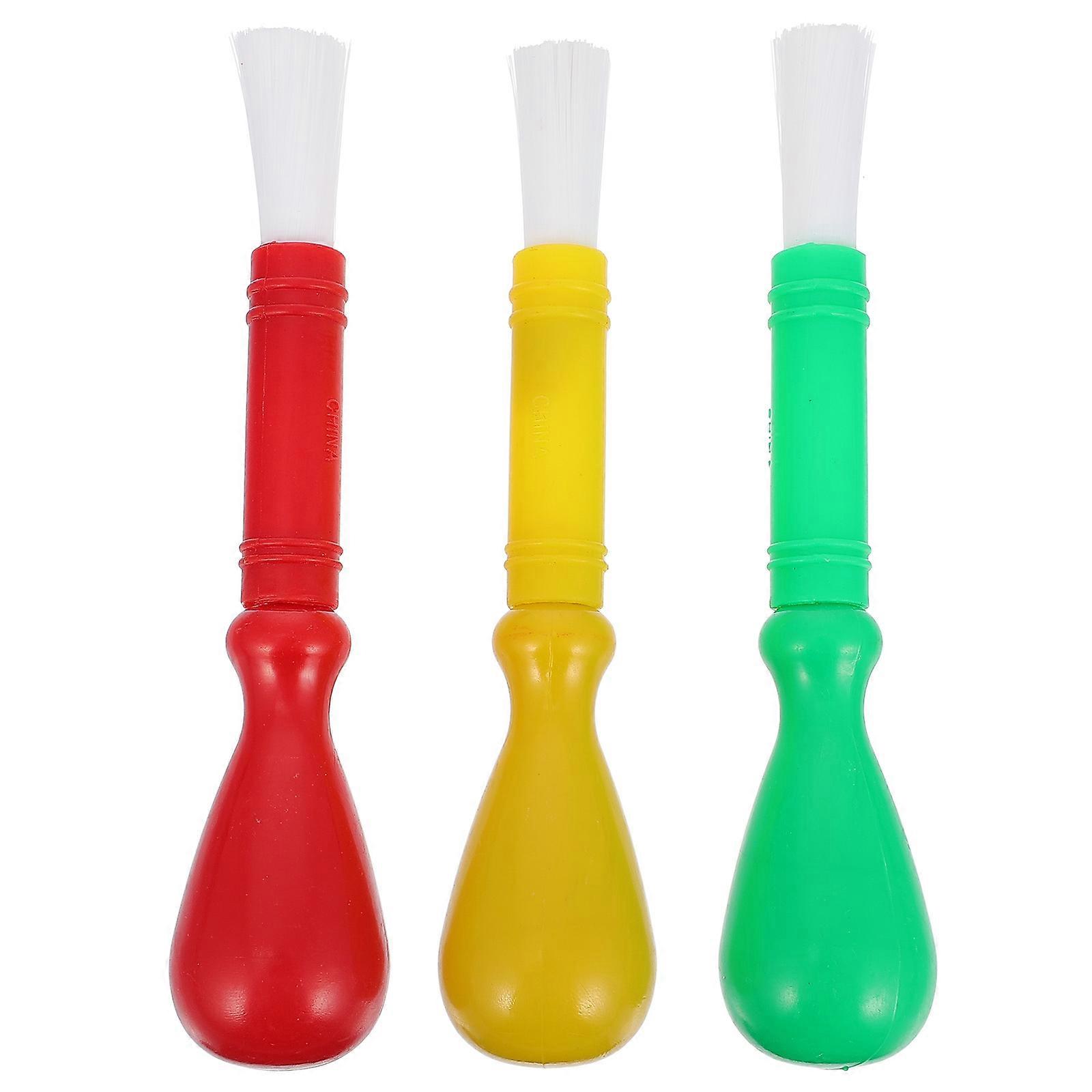 Paint Brushes For Children Watercolor Crafting Smooth Design Plastic 13.8X3cm 3Pcs