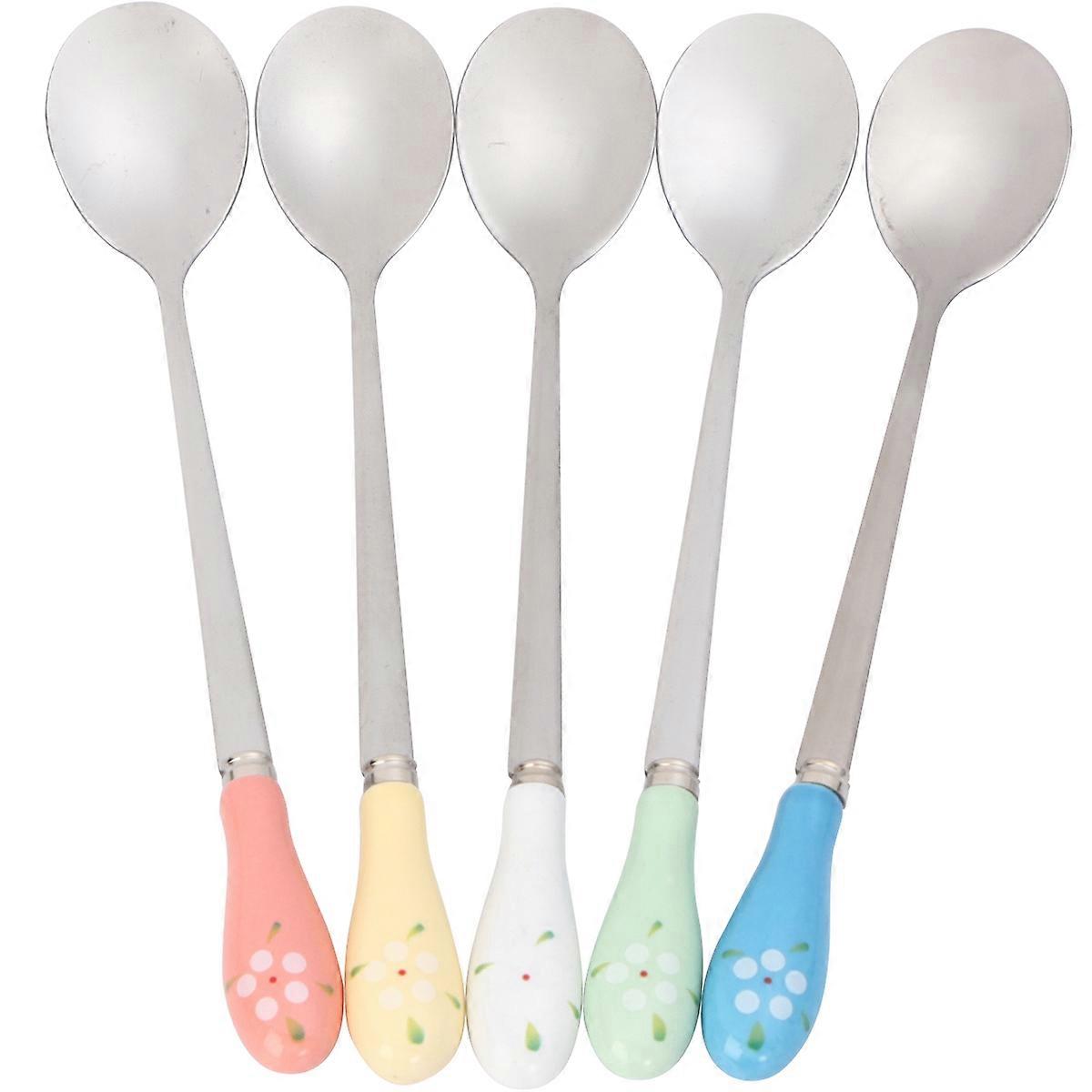 Creative Coffee Handle Silverware 16x2.5x1cm 5Pcs