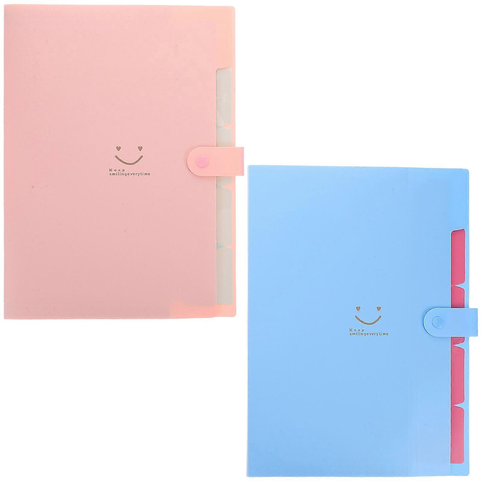 File Folders Plastic Pouches For Documents Office Supplies Rectangular Sky Blue 2Pcs Project Organizer Home