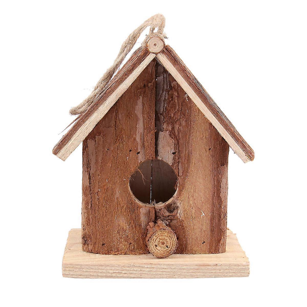Bird Nesting Boxes Wooden Bird House Home Decor Garden Ornament Double Slanted 1Set
