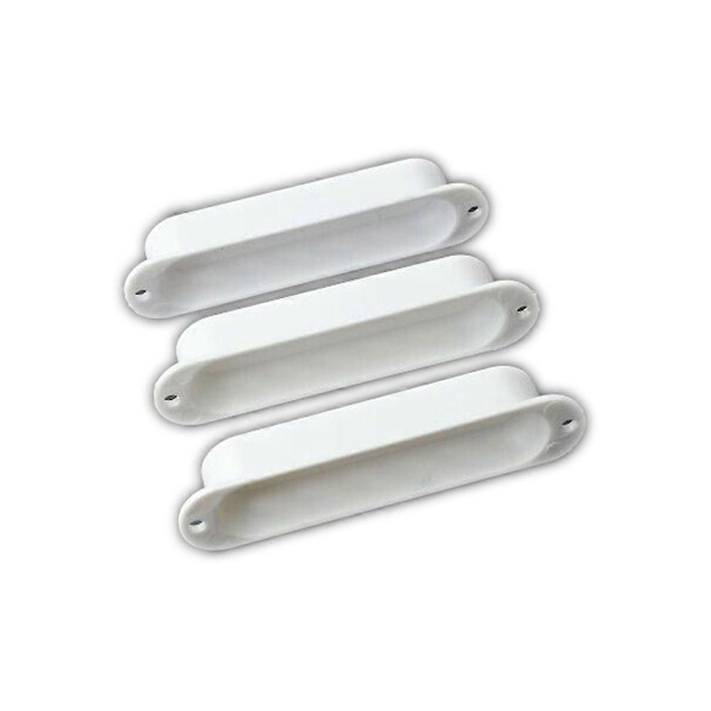 Single Coil Pickup Cover Set Electric Guitar Replacement Plastic White Closed Solid 3Pcs