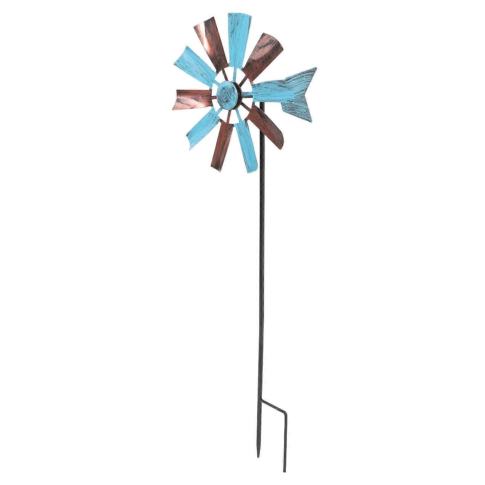 Wind Spinners Outdoor Garden Decor Enthusiasts Iron Windmill Yard Ornament Lawn Decoration Multi 74.00X24.00X23.50CM 1Set