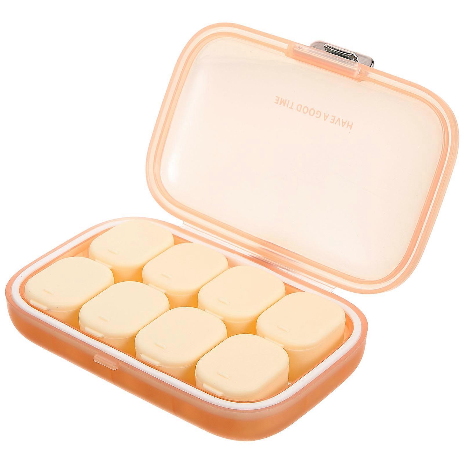 حبوب منع الحمل منظم السفر حبوب منع الحمل حاوية مستطيلة الشكل البلاستيك الطب حالة المحمولة الاستخدام اليومي 13.00X8.70X2.50CM 1Pack