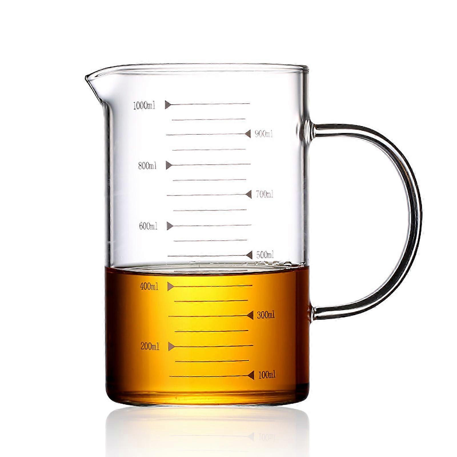 Measuring Cup with Handle, Heat Resistant Borosilicate Glass, 1L, V Spout
