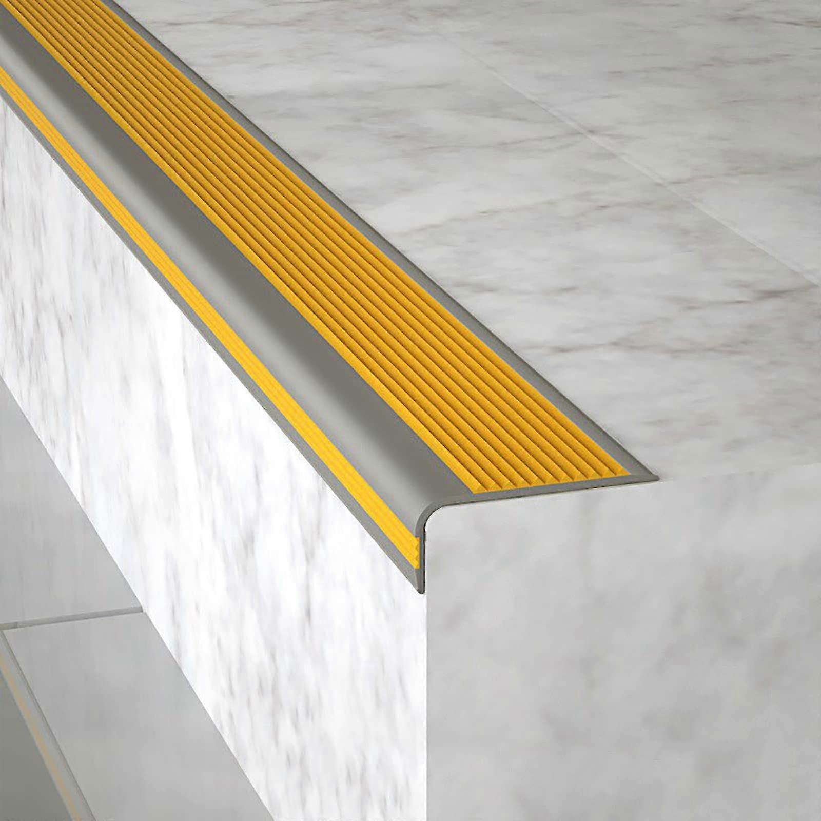 Self Adhesive Non-Slip PVC Stair Nosing Trim Edging Strip L-Shaped Rubber Protector for Steps, Orange, 10 Pieces
