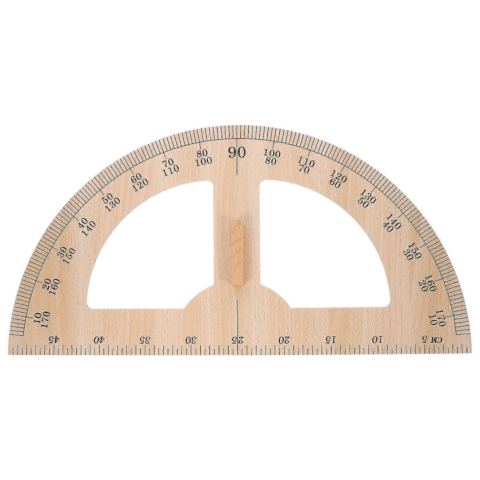 Wooden Ruler Teaching Aid for Geometry, Reusable Measuring Tool for Teachers, Essential Classroom Instrument for Mathematics and Drawing
