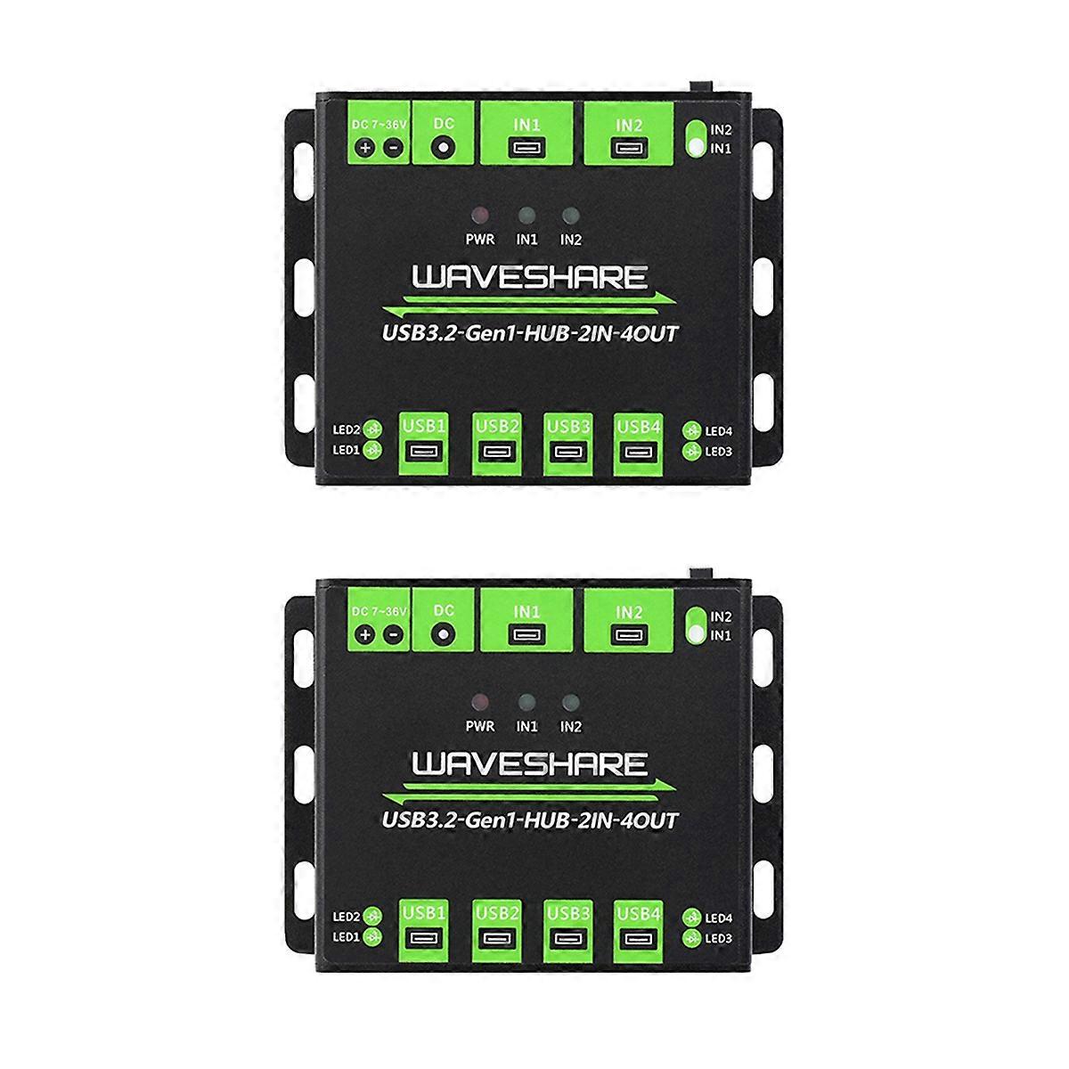 2X Industrial 4-Way USB3.2 Hub 2IN-4OUT Dual Host Shared Random Switching Multiple Protection Circui