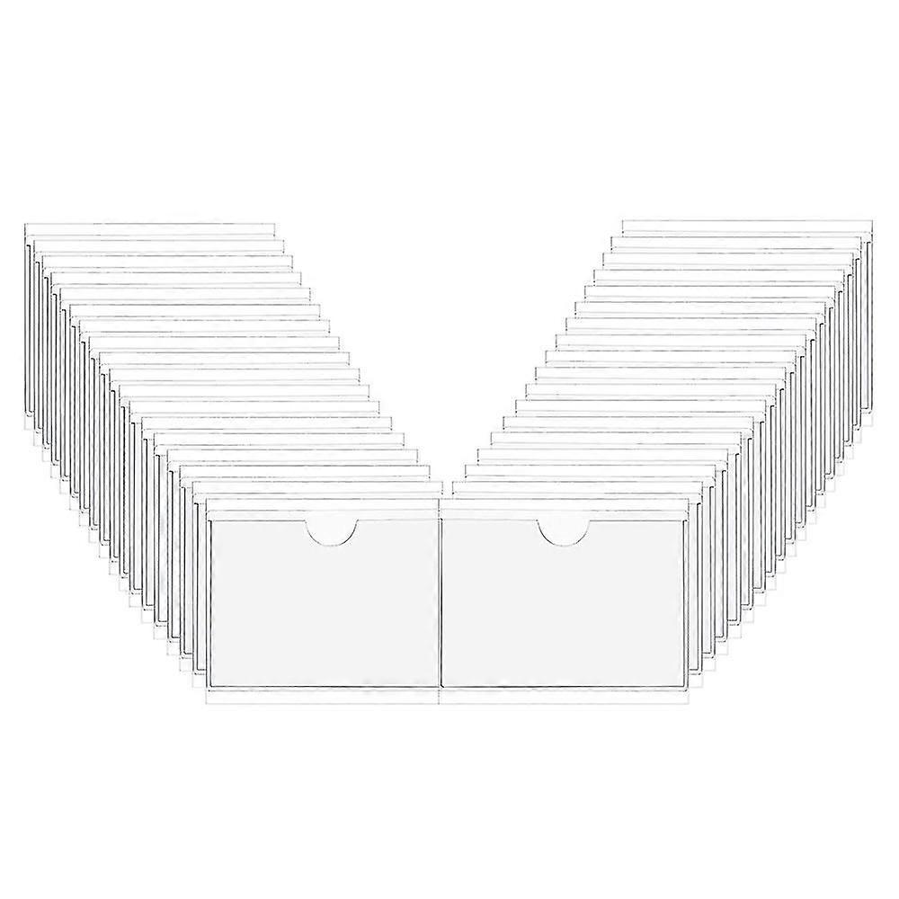 36 stuks zelfklevend label kaarthouder Index Zakken houder 6X8.5cm Doorzichtige Plastic Kaarthouder Zelfklevende Label Houder