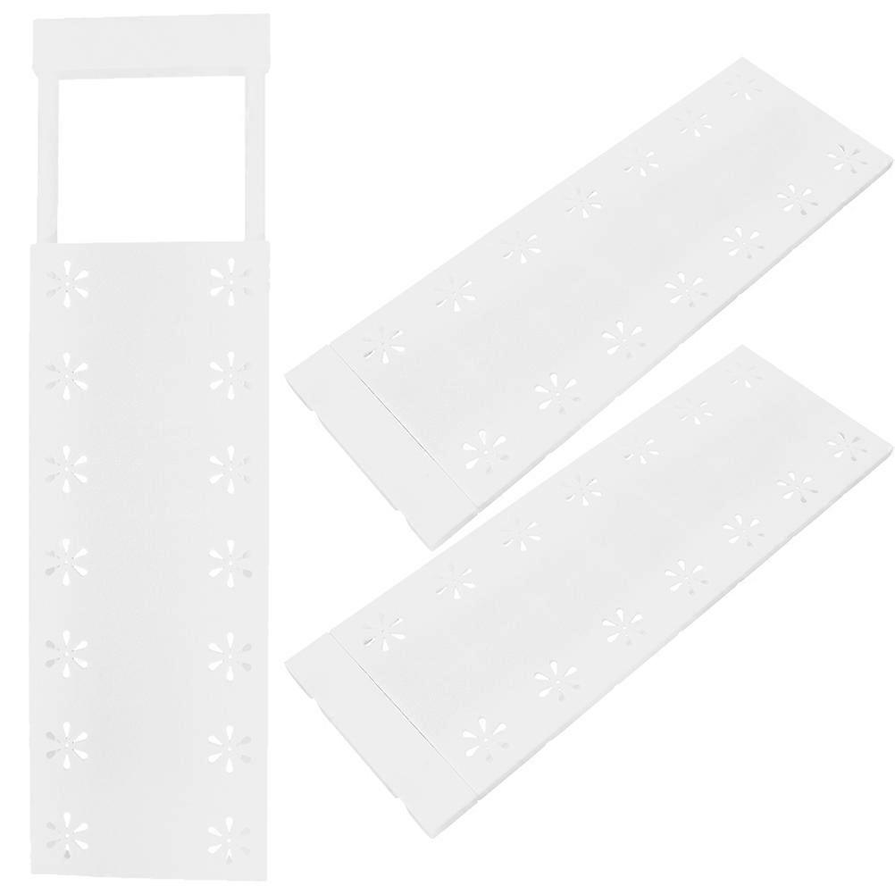 Closet Shelf Divider Tension Shelf for Cupboard Locker 3Pcs White Rectangular Shape